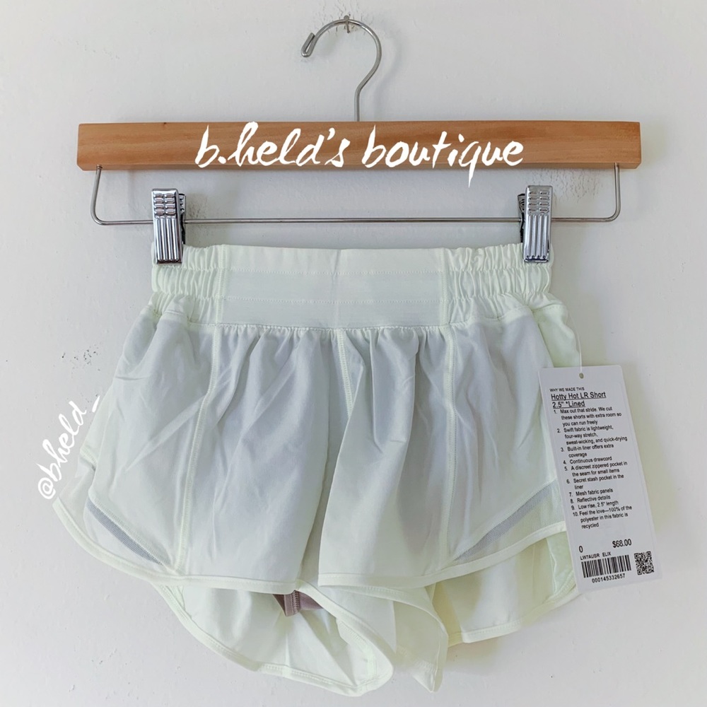 lululemon Hotty Hot Low-Rise Lined Short 2.5" in Elixir Yellow Green Sz0 New NWT